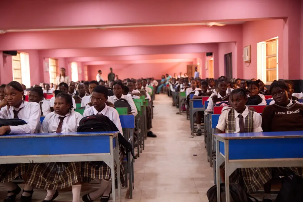 The examination hall set out for candidates