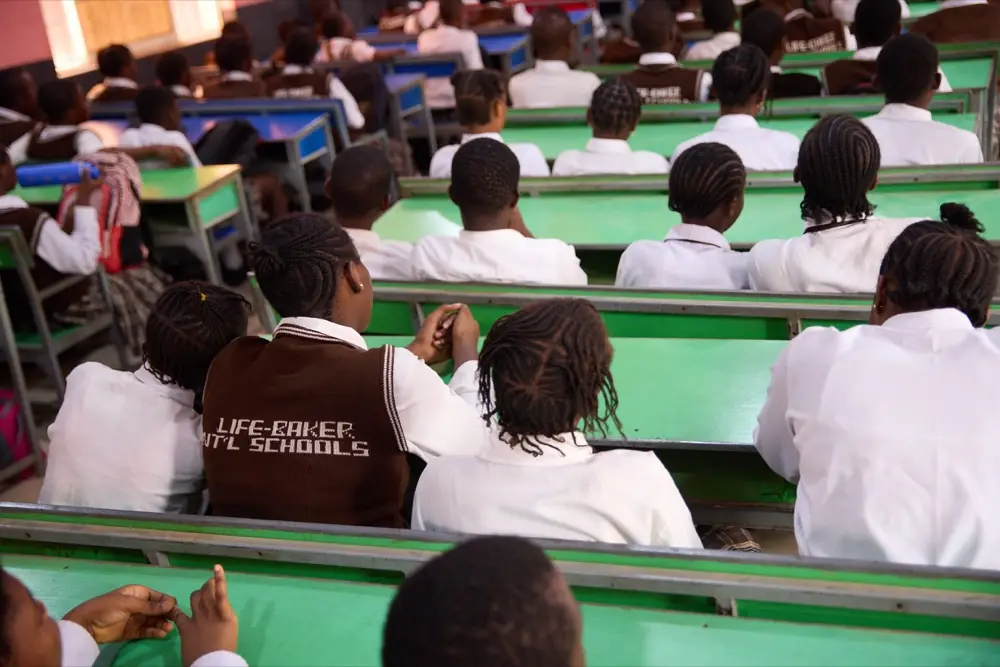 Candidates seated for an examination in the main hall