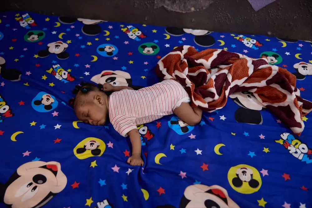 A child resting during quiet time