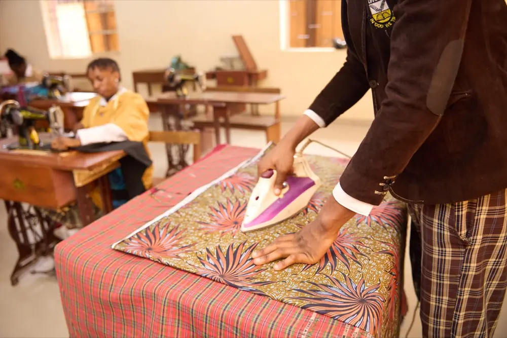 Pressing a finished garment