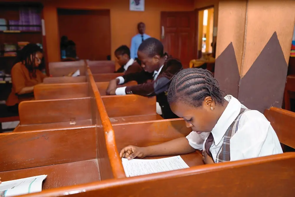 Quiet study in the library