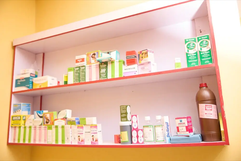 The dispensary shelves