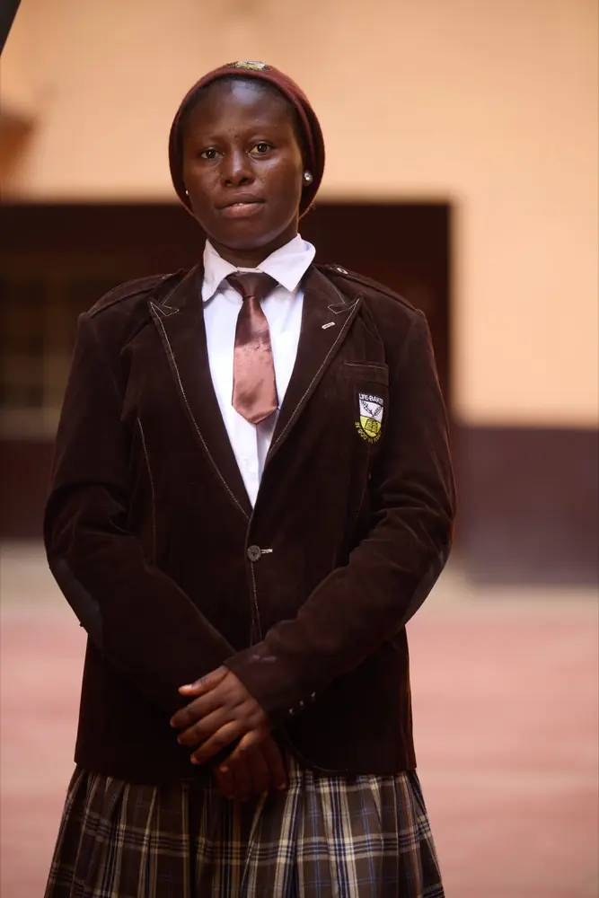 Senior students in school blazers